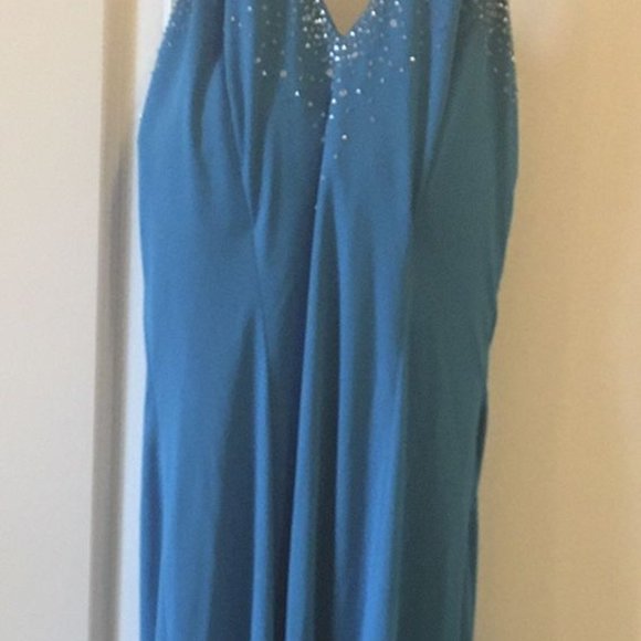 Blue color dress with sequins - Picture 6 of 8